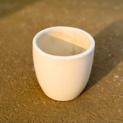 White Ceramic Pot - 4 Inch Pot