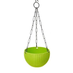 7 X 4.5 Inch Green Premium Euro Plastic Hanging Pot