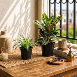 Set Of 2 – Croton Petra & Spider Plant – Indoor Plant