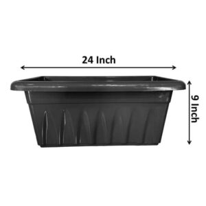 24 Inch Grey Premium Supreme Window Plastic Planter