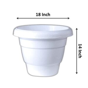 18 Inch White Plastic Pot