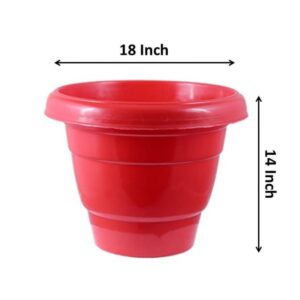 18 Inch Red Plastic Pot