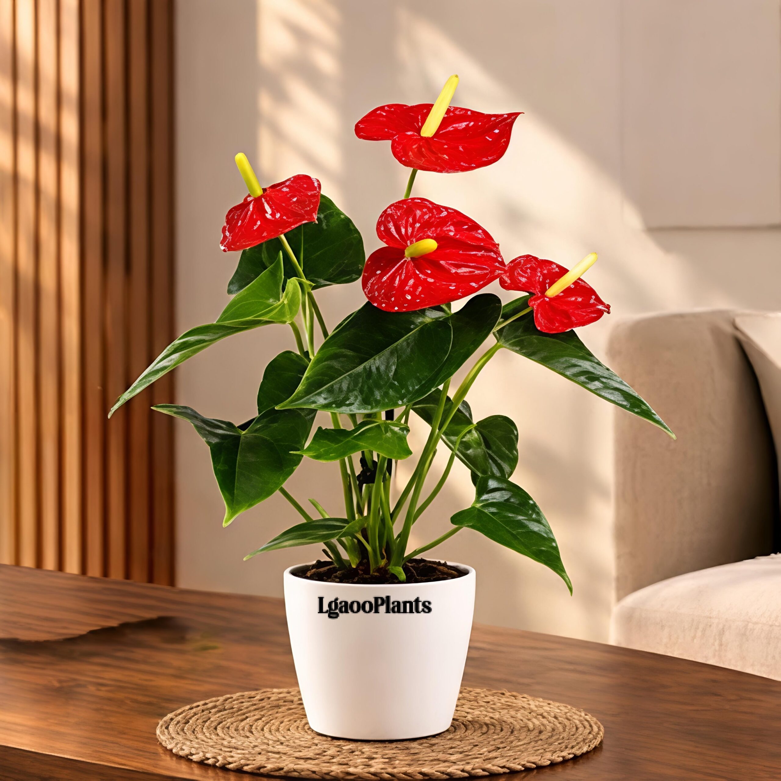 Anthorium Red Plant In 6 Inch Pot